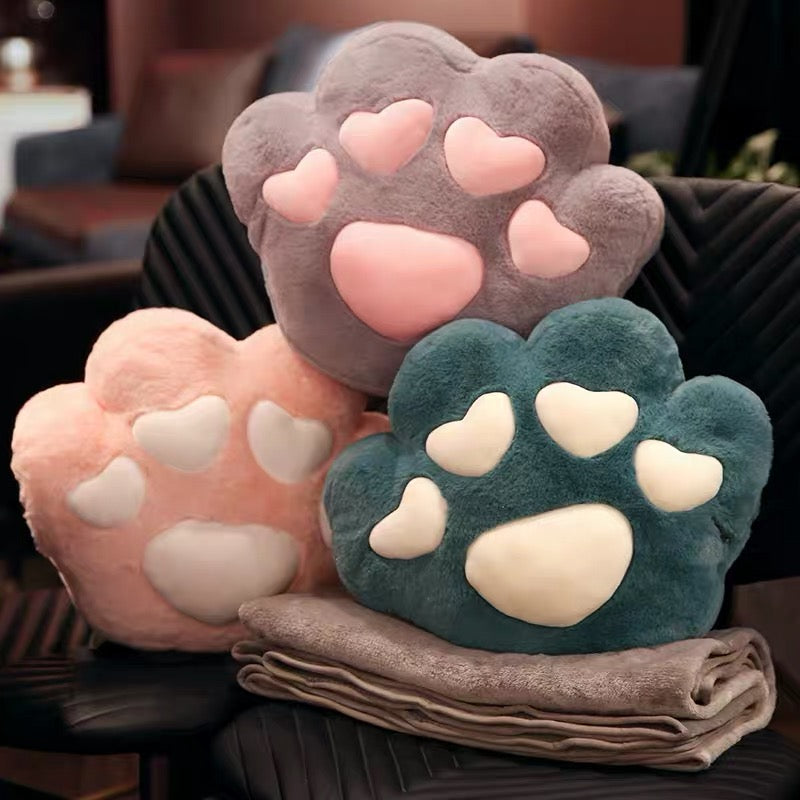 Kawaii Cat Paw Pillow And Blanket PN3448 Pennycrafts