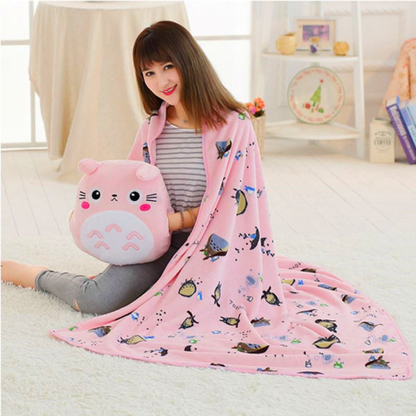 Cute Totoro Pillow And Blanket PN0556