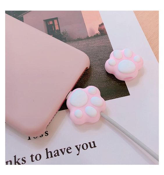 Lovely Cats Paw Charging Cable Cover For Iphone PN1200