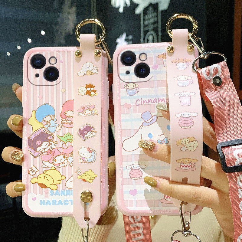 Cartoon Anime Wrist Strap Bracket Phone Case for iphone 7/7plus/8/8P/X –  Pennycrafts