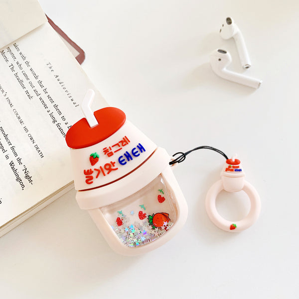 Quicksand Bubble Tea Bottle Airpods Case For Iphone PN1776