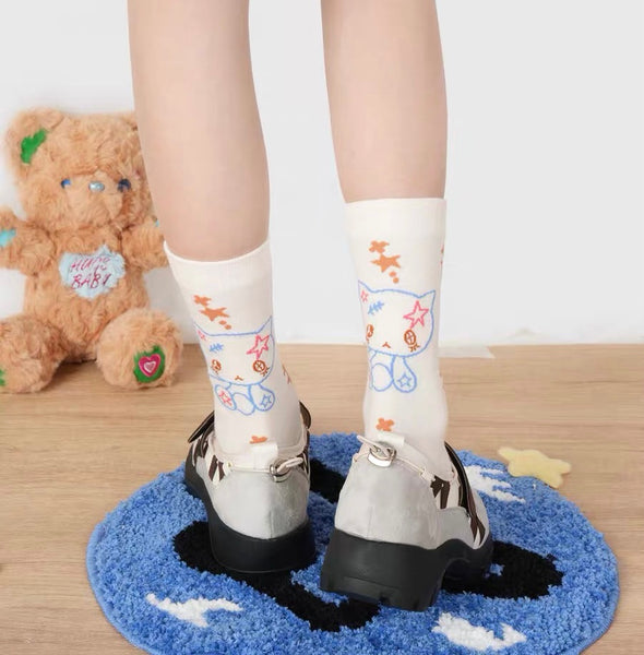 Cute Bunny And Cat Socks PN7161