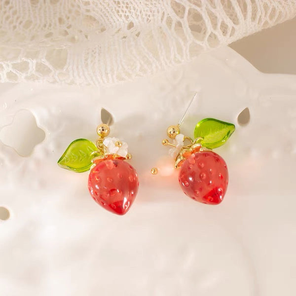 Pretty Strawberry Earrings/Clips PN7261