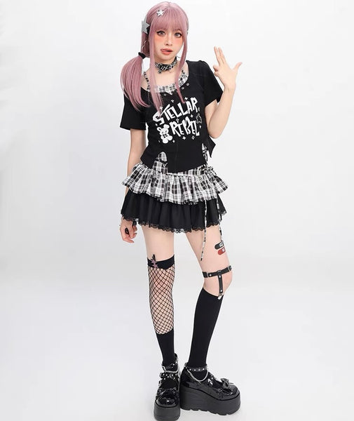 Fashion Girl Tshirt And Skirt Set PN7053