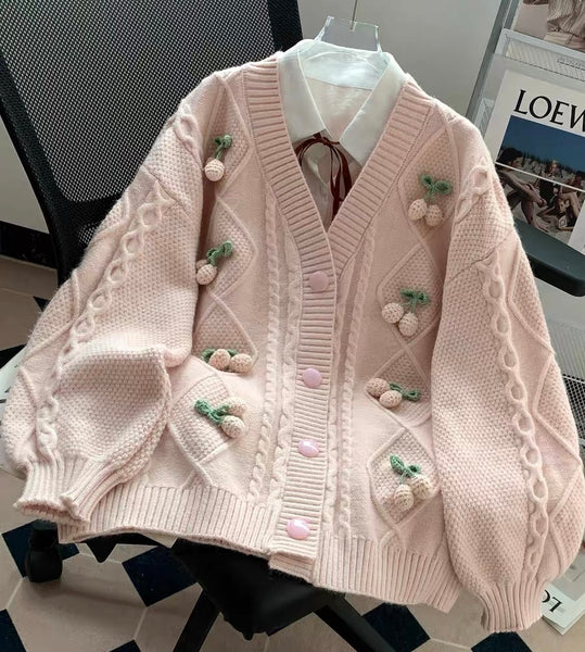 Pretty Strawberry Sweater Coat PN7333