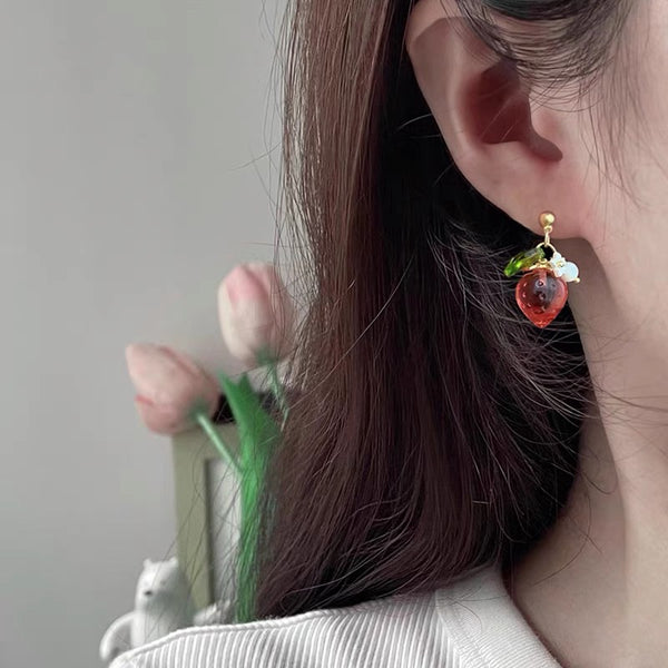 Pretty Strawberry Earrings/Clips PN7261