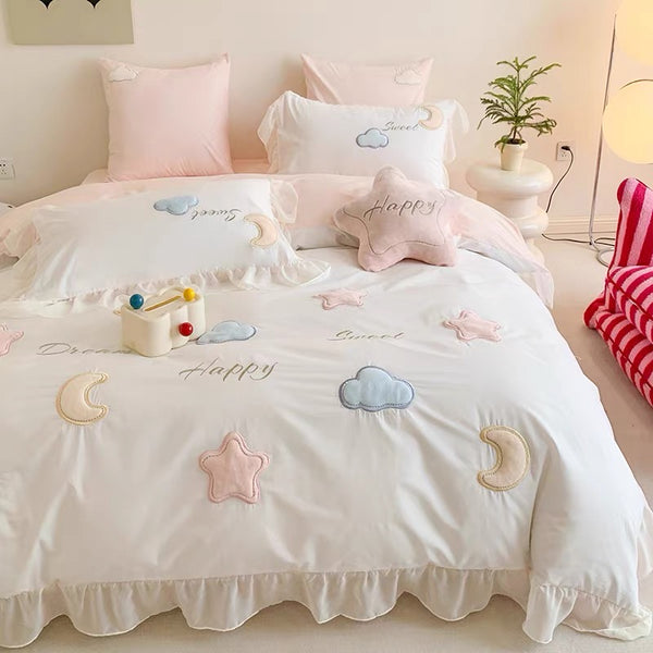 Kawaii Star And Moon Bedding Set PN7193