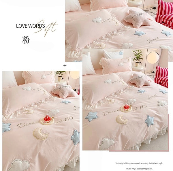 Kawaii Star And Moon Bedding Set PN7193