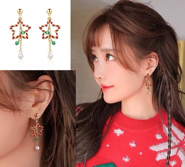 Christmas Star Earrings/Clips PN7199