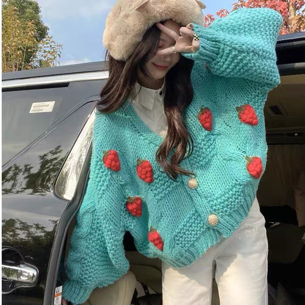 Pretty Strawberry Sweater Coat PN7324