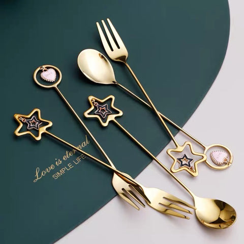 Heart Star Spoons And Forks PN7188