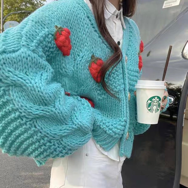 Pretty Strawberry Sweater Coat PN7324