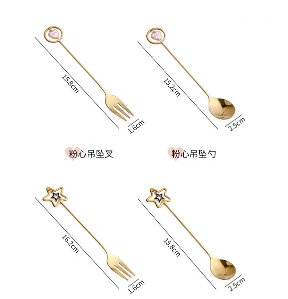Heart Star Spoons And Forks PN7188