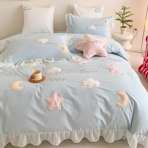 Kawaii Star And Moon Bedding Set PN7193