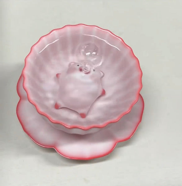 Kawaii Pig Bottle And Coaster PN7137