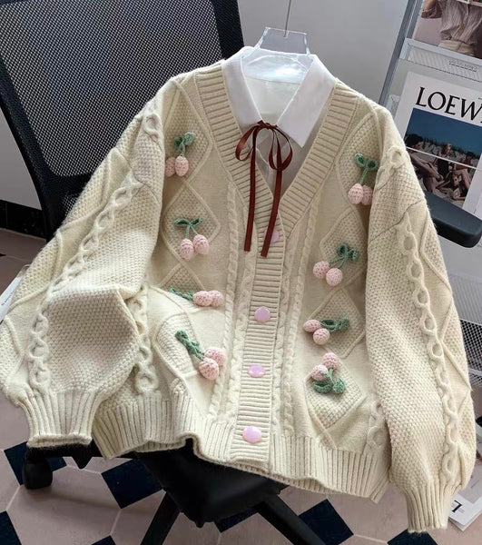 Pretty Strawberry Sweater Coat PN7333