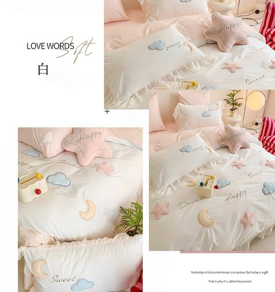 Kawaii Star And Moon Bedding Set PN7193