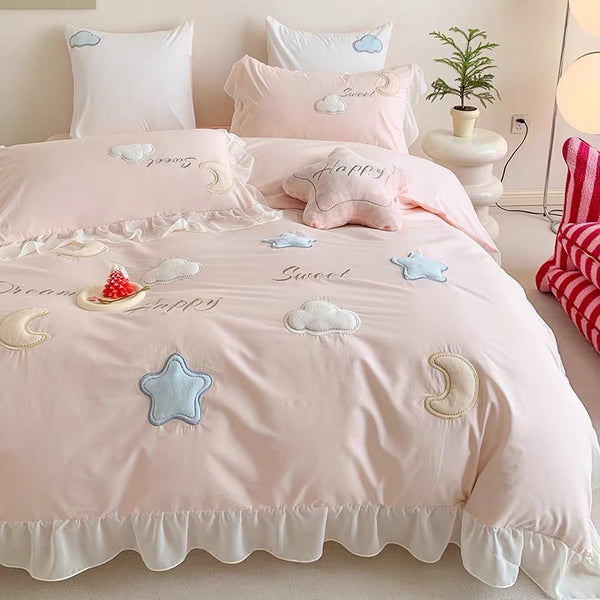 Kawaii Star And Moon Bedding Set PN7193
