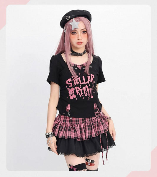 Fashion Girl Tshirt And Skirt Set PN7053