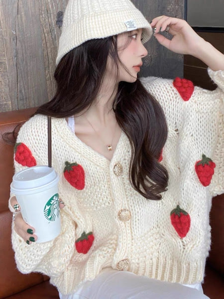 Pretty Strawberry Sweater Coat PN7324