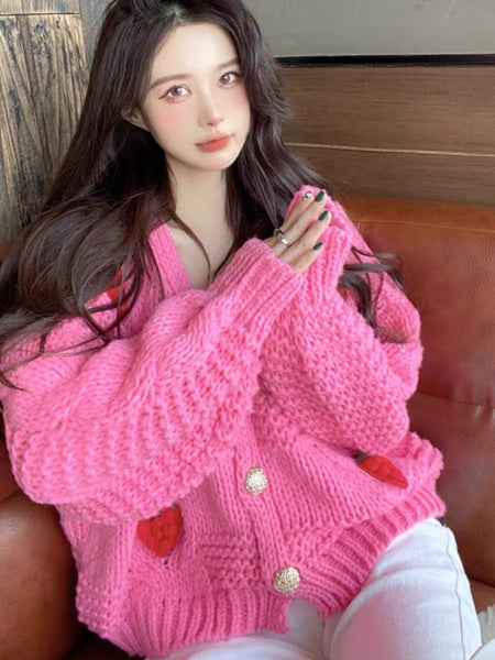 Pretty Strawberry Sweater Coat PN7324