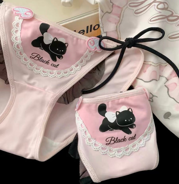 Cute Black Cat Underwear PN7352