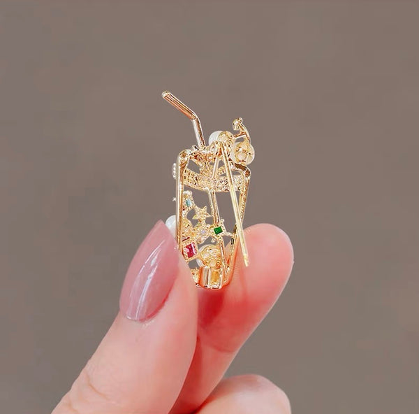Pretty Boba Tea Brooch Pin PN7235