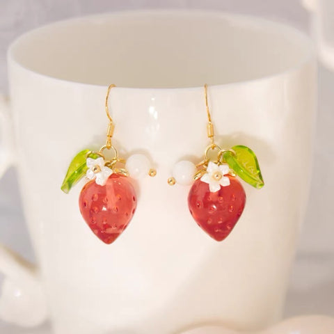 Pretty Strawberry Earrings/Clips PN7261