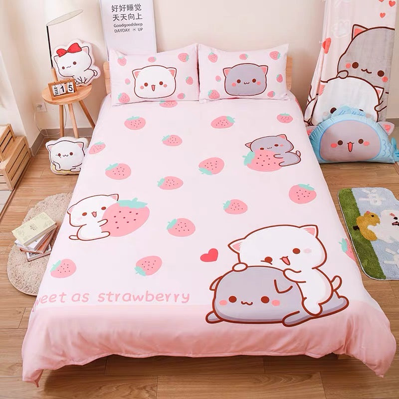 Lovely Cats Strawberry Bedding Set PN7275
