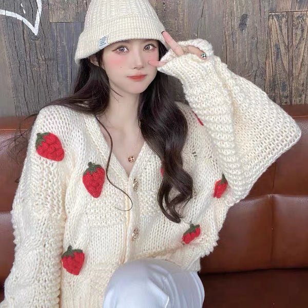 Pretty Strawberry Sweater Coat PN7324
