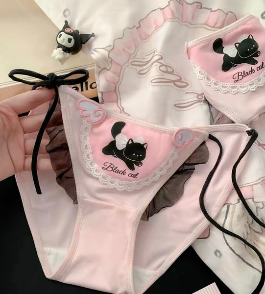 Cute Black Cat Underwear PN7352