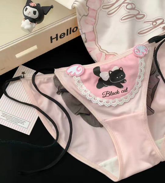 Cute Black Cat Underwear PN7352