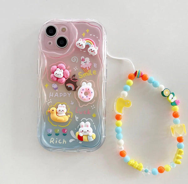 Cute Bunny Phone Case for iphone 11/11pro/11pro max/12/12mini/12pro/12pro max/13/13pro/13pro max/14/14plus/14pro/14pro max/15/15pro/15pro max PN6611
