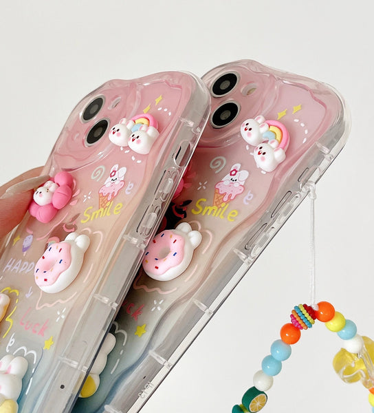 Cute Bunny Phone Case for iphone 11/11pro/11pro max/12/12mini/12pro/12pro max/13/13pro/13pro max/14/14plus/14pro/14pro max/15/15pro/15pro max PN6611