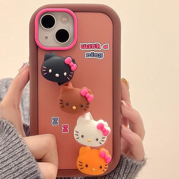 Cartoon Kitty Phone Case for iPhone 11/12/12pro/12pro max/13/13pro/13pro max/14/14pro/14pro max/15/15pro/15pro max PN6429