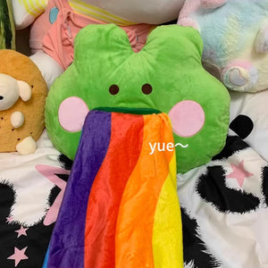 Kawaii Frog Pillow And Blanket PN6176