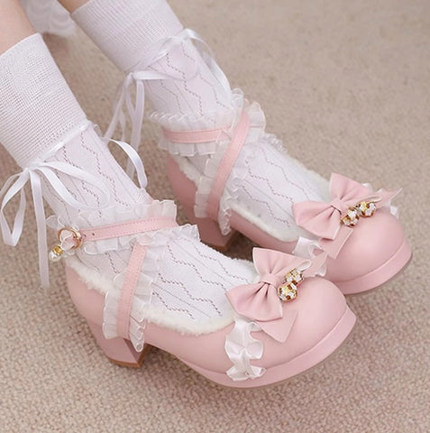 Fashion Bowtie Lolita Winter Shoes PN6229