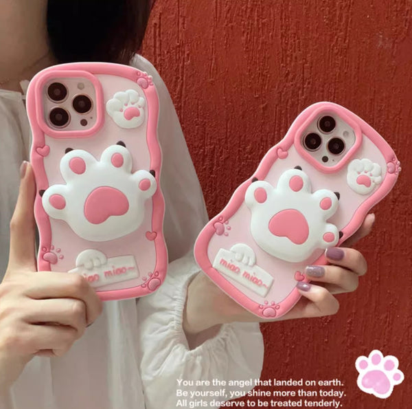 Pink Cat Paw Phone Case for iPhone 11/12/12pro/12pro max/13/13pro/13pro max/14/14 pro/14pro max PN6195