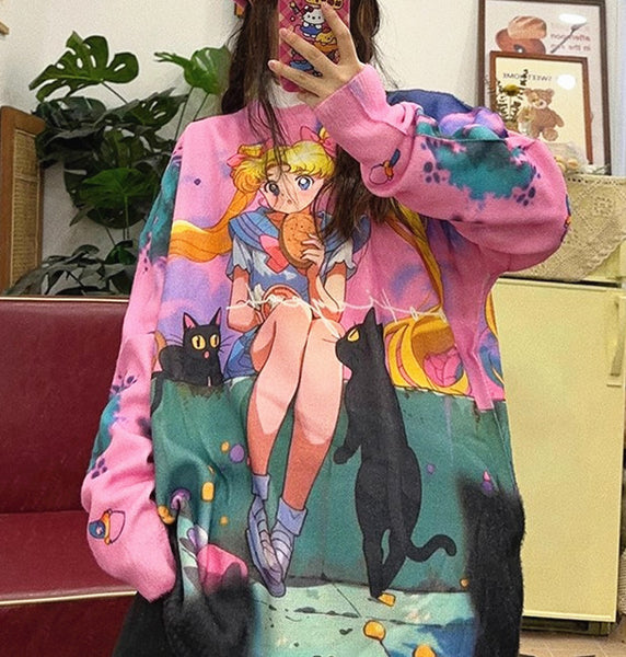 Fashion Sailormoon Oversize Sweater PN6415