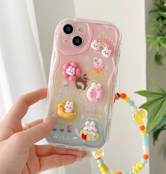Cute Bunny Phone Case for iphone 11/11pro/11pro max/12/12mini/12pro/12pro max/13/13pro/13pro max/14/14plus/14pro/14pro max/15/15pro/15pro max PN6611
