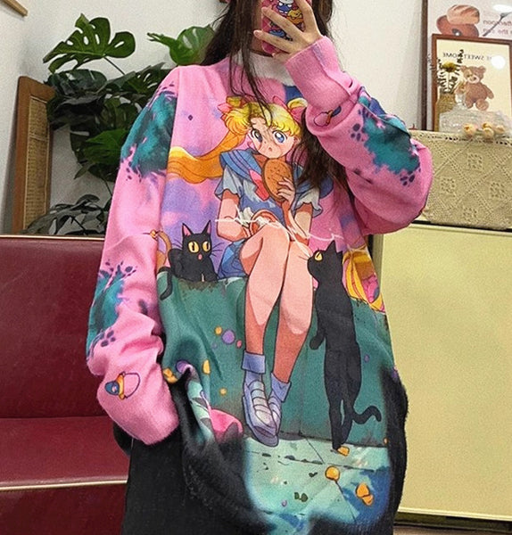 Fashion Sailormoon Oversize Sweater PN6415