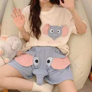 Kawaii Elephant Pajamas Suits PN6169