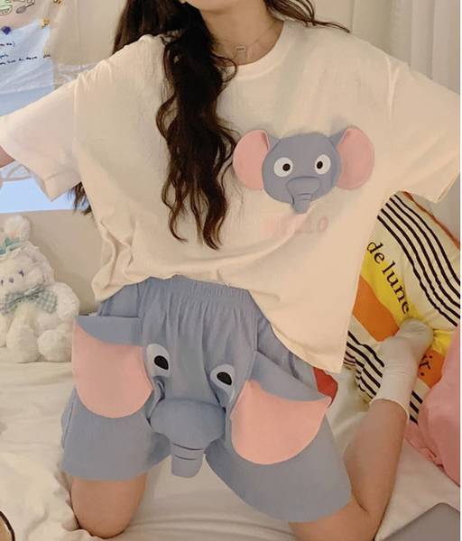 Kawaii Elephant Pajamas Suits PN6169