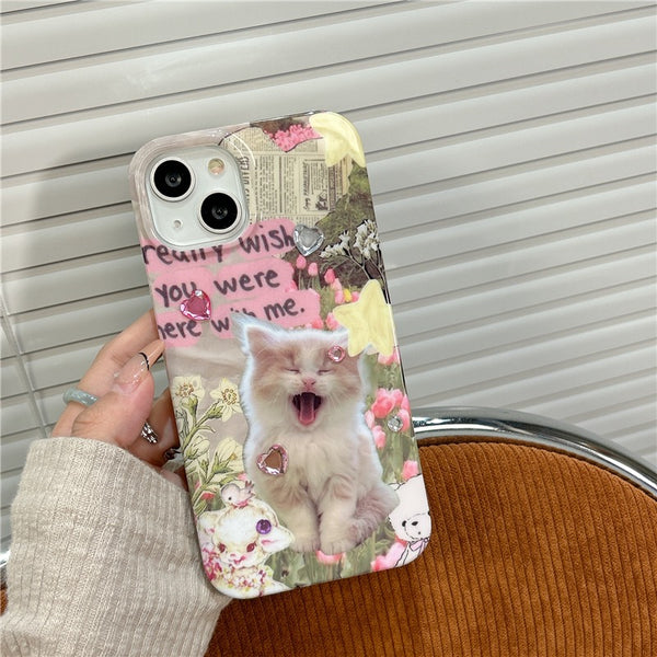 Lovely Cat Phone Case for iPhone 11/12/12pro/12pro max/13/13pro/13pro max/14/14 pro/14pro max PN5978