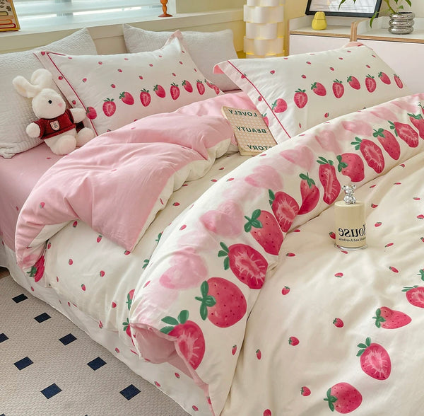 Kawaii Strawberry Bedding Set PN6069