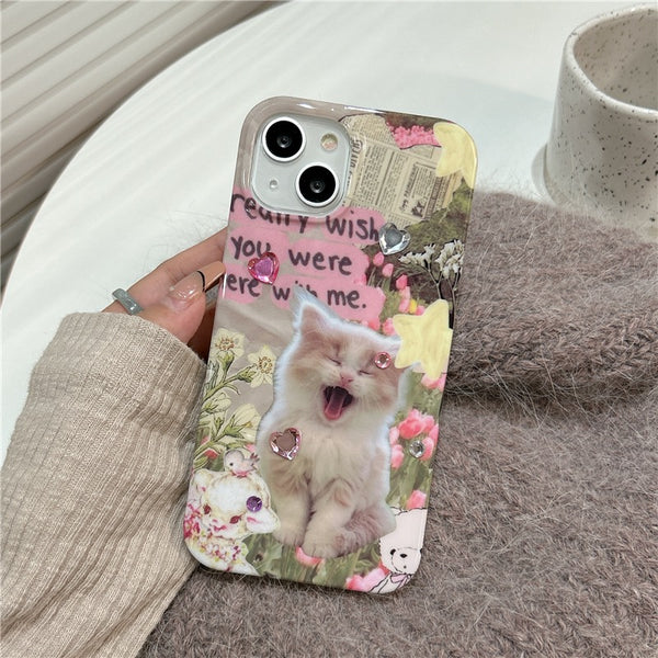 Lovely Cat Phone Case for iPhone 11/12/12pro/12pro max/13/13pro/13pro max/14/14 pro/14pro max PN5978
