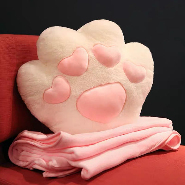 Kawaii Cat Paw Pillow And Blanket PN3448
