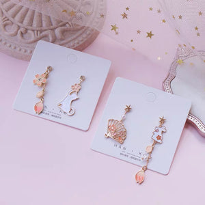Kawaii Rabbit Sakura Earrings/Clips PN3230