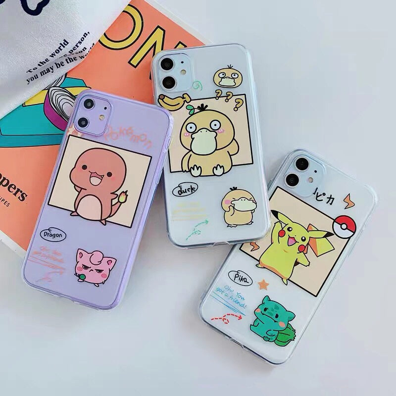 Cute Pikachu Phone Case for iphone 7/7plus/8/8P/X/XS/XR/XS Max/11/11pro/11pro max PN2309