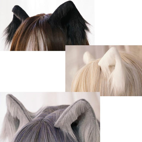 Kawaii Cat Ear Plush Hair Clips PN3543